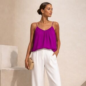 OTTE New York 100% Silk Cami Blouse S Made In New York Fuchsia Luxury Tank